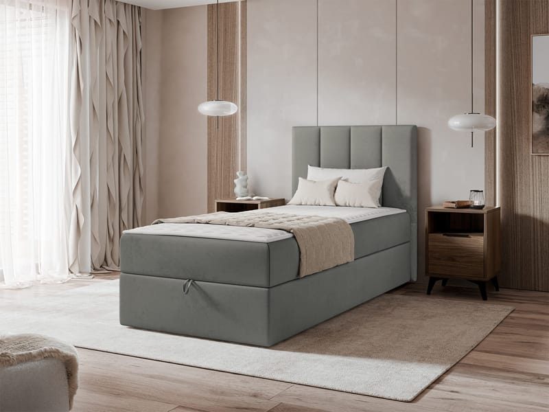 Laggano Sängpaket Kontinentalsäng 90x200 cm - grå - Möbler - Säng - Kontinentalsäng