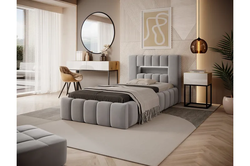 Lamica Sängram 90x200 cm, Grå