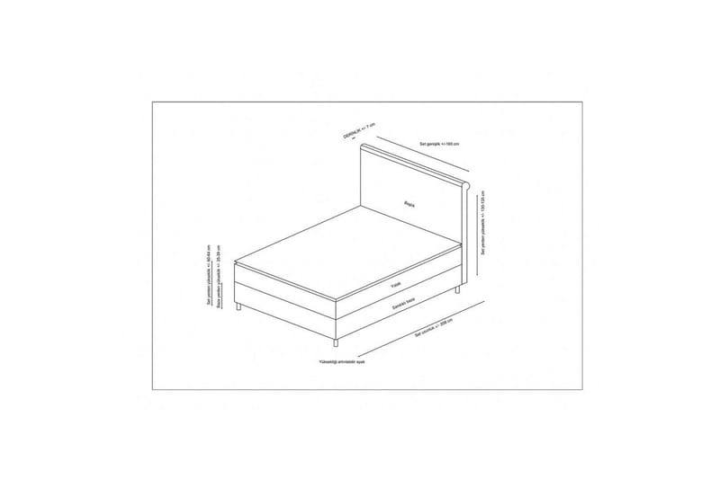 Lamoon Sängpaket Ramsäng 160x200 cm - Beige - Möbler - Säng - Ramsäng