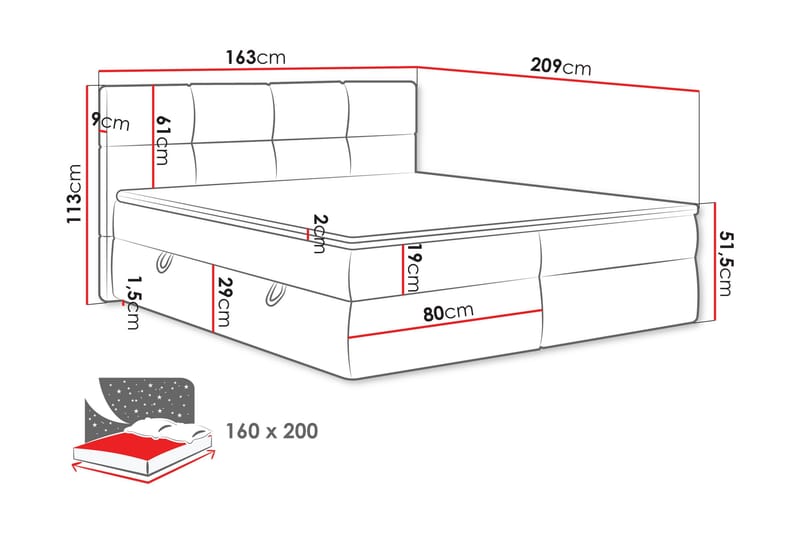 Leckersbo Komplett Sängpaket Kontinentalsäng med förvaring 160x200 cm - Grön - Möbler - Säng - Kontinentalsäng