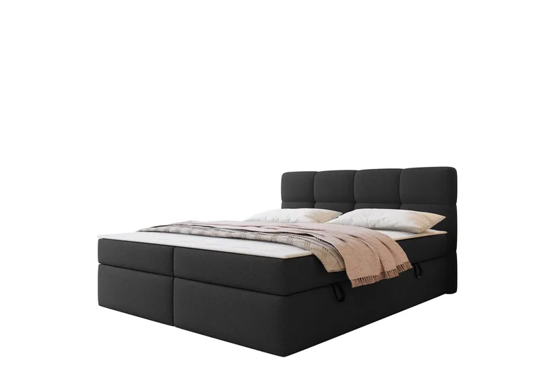 Leckersbo Komplett Sängpaket Kontinentalsäng med förvaring 160x200 cm - Svart - Möbler - Säng - Kontinentalsäng