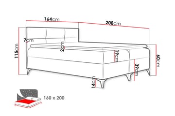 Leckersbo Komplett Sängpaket Kontinentalsäng med förvaring 160x200 cm - Svart - Möbler - Säng - Kontinentalsäng