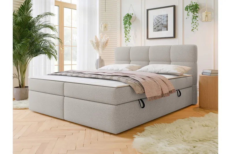 Leckersbo Komplett Sängpaket Kontinentalsäng med förvaring 180x200 cm - Beige - Möbler - Säng - Kontinentalsäng
