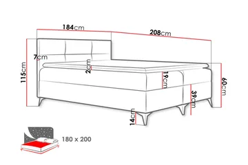 Leckersbo Komplett Sängpaket Kontinentalsäng med förvaring 180x200 cm - Svart - Möbler - Säng - Kontinentalsäng