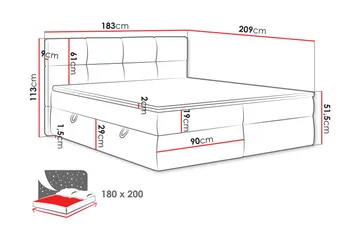 Leckersbo Komplett Sängpaket Kontinentalsäng med förvaring 180x200 cm - Vit - Möbler - Säng - Kontinentalsäng