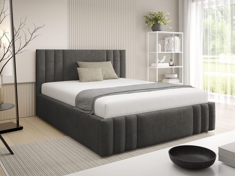 Lomren Sängram med förvaring 180x200 cm - grå - Möbler - Säng - Säng med förvaring