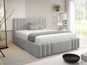 Lomren Sängram med Förvaring 180x200 cm i Tyg med Träunderrede - Grå - Möbler - Säng - Säng med förvaring