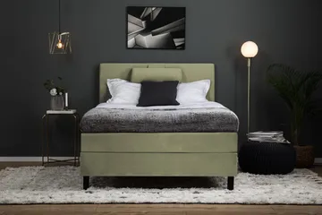 Lucky Komplett Sängpaket 120x200 Skum Slät Sänggavel - Nackkudde Stor Grön - Möbler - Säng - Kontinentalsäng