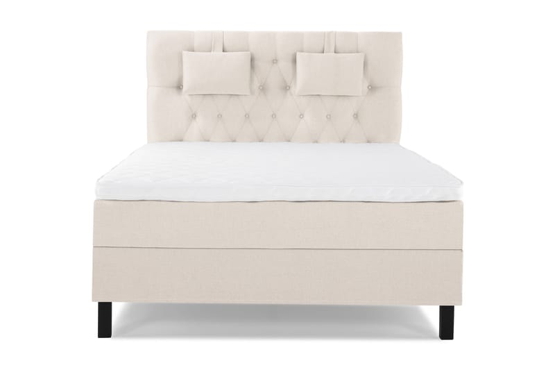 Lucky Komplett Sängpaket 140x200 Skum Diamant Sänggavel - Nackkudde Liten Beige - Möbler - Säng - Kontinentalsäng