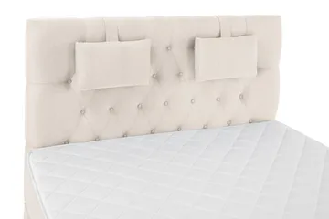 Lucky Komplett Sängpaket 140x200 Skum Diamant Sänggavel - Nackkudde Liten Beige - Möbler - Säng - Kontinentalsäng