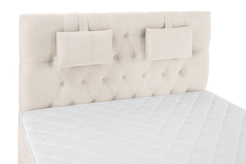 Lucky Komplett Sängpaket 140x200 Skum Diamant Sänggavel - Nackkudde Liten Beige - Möbler - Säng - Kontinentalsäng