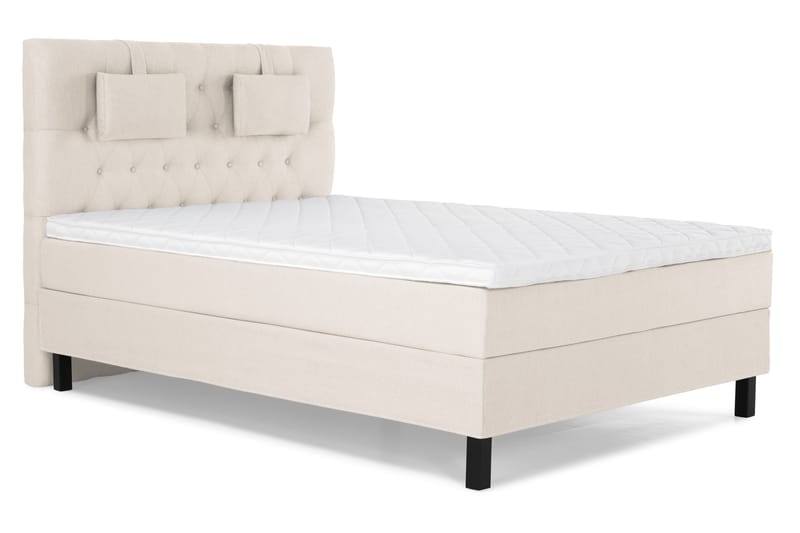 Lucky Komplett Sängpaket 140x200 Skum Diamant Sänggavel - Nackkudde Liten Beige - Möbler - Säng - Kontinentalsäng
