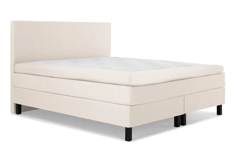 Lucky Komplett Sängpaket 150x200 Polyeter Slät Sänggavel - Beige - Möbler - Säng - Kontinentalsäng