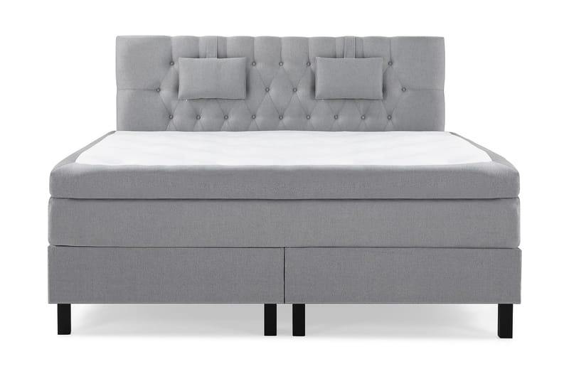 Lucky Komplett Sängpaket 160x200 Memory Diamant Sänggavel, Nackkudde Liten Mellangrå
