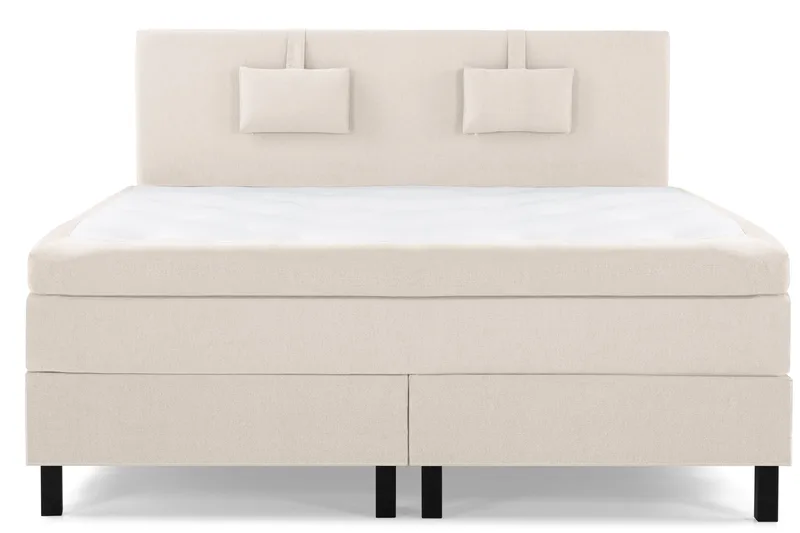 Lucky Komplett Sängpaket 160x200 Memory Slät Sänggavel - Nackkudde Liten Beige - Möbler - Säng - Kontinentalsäng