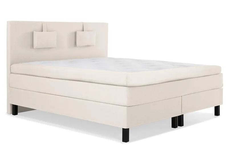 Lucky Komplett Sängpaket 160x200 Memory Slät Sänggavel - Nackkudde Liten Beige - Möbler - Säng - Kontinentalsäng