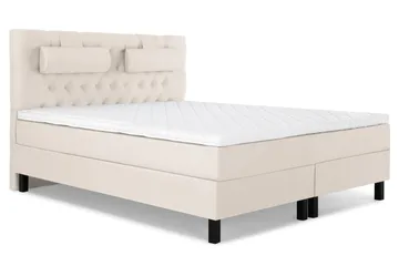 Lucky Komplett Sängpaket 160x200 Skum Diamant Sänggavel - Nackkudde Stor Beige - Möbler - Säng - Kontinentalsäng