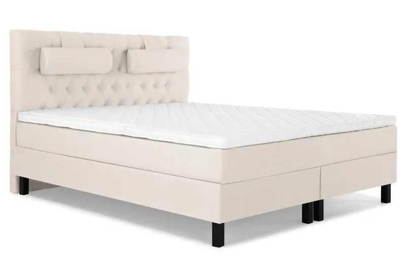 Lucky Komplett Sängpaket 160x200 Skum Diamant Sänggavel - Nackkudde Stor Beige - Möbler - Säng - Kontinentalsäng