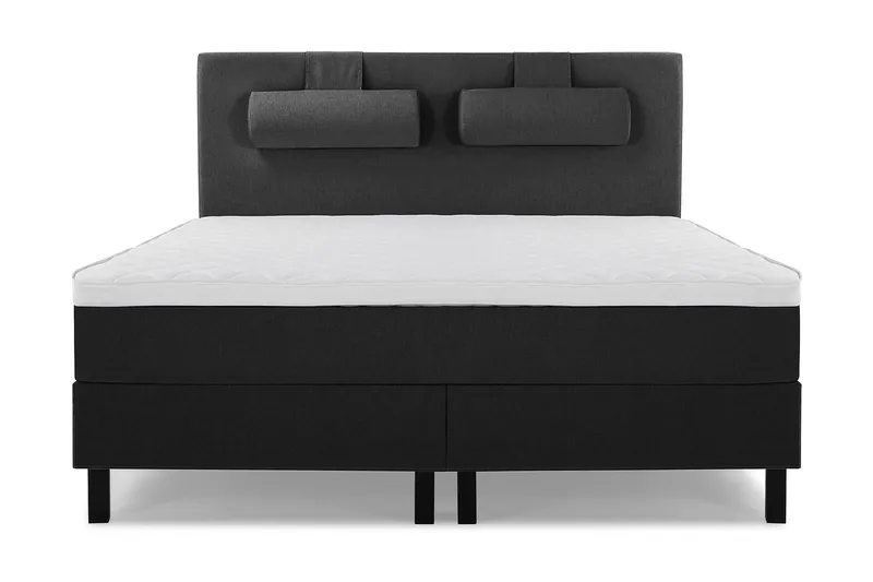 Lucky Komplett Sängpaket 160x200 Skum Slät - Nackkudde Stor Svart/Grå - Möbler - Säng - Kontinentalsäng