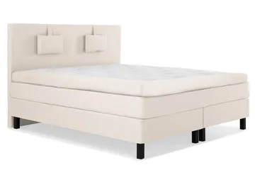 Lucky Komplett Sängpaket 160x200 Polyeter Slät Sänggavel - Nackkudde Liten Beige - Möbler - Säng - Kontinentalsäng