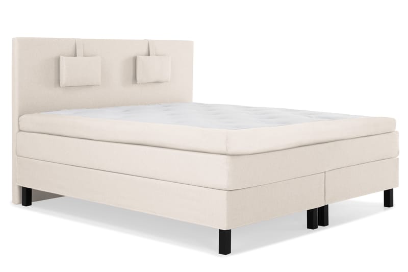 Lucky Komplett Sängpaket 160x200 Polyeter Slät Sänggavel - Nackkudde Liten Beige - Möbler - Säng - Kontinentalsäng