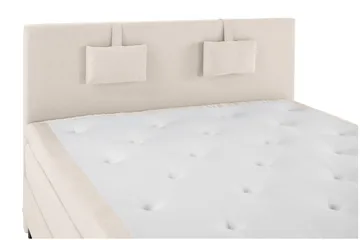 Lucky Komplett Sängpaket 160x200 Polyeter Slät Sänggavel - Nackkudde Liten Beige - Möbler - Säng - Kontinentalsäng