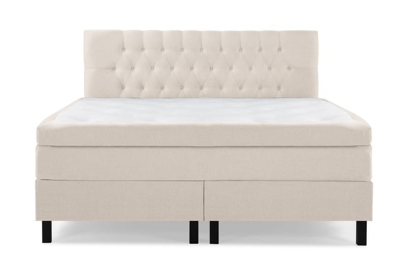 Lucky Komplett Sängpaket 160x200 Polyeter Diamant Sänggavel - Beige - Möbler - Säng - Kontinentalsäng