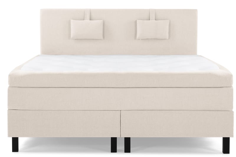 Lucky Komplett Sängpaket 160x200 Polyeter Slät Sänggavel - Nackkudde Liten Beige - Möbler - Säng - Kontinentalsäng