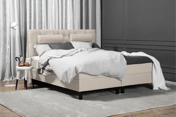 Lucky Komplett Sängpaket 180x200 Latex Diamant Sänggavel - Beige - Möbler - Säng - Kontinentalsäng