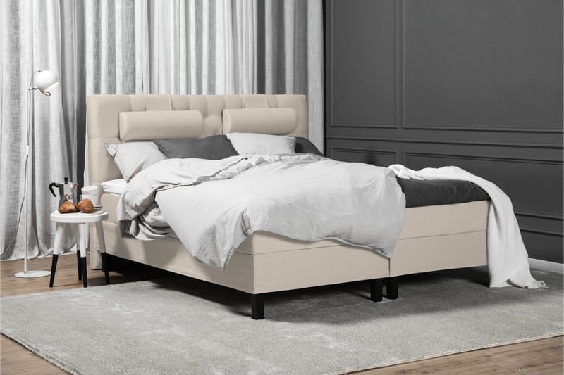 Lucky Komplett Sängpaket 180x200 Latex Diamant Sänggavel - Beige - Möbler - Säng - Kontinentalsäng