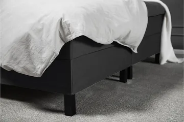 Lucky Komplett Sängpaket 180x200 Latex Slät Sänggavel - Svart/Grå - Möbler - Säng - Kontinentalsäng