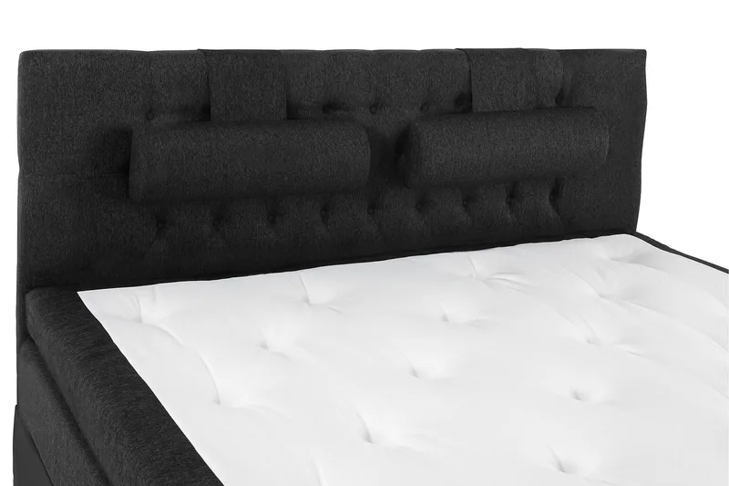 Lucky Komplett Sängpaket 180x200 Memory Diamant - Nackkudde Stor Svart/Grå/PU - Möbler - Säng - Kontinentalsäng