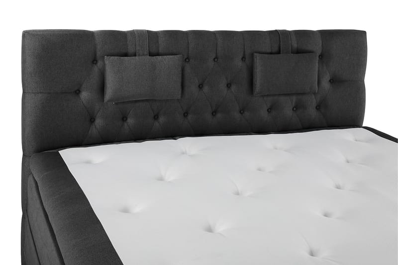 Lucky Komplett Sängpaket 180x200 Memory Diamant Sänggavel - Nackkudde Liten Svart/Grå - Möbler - Säng - Kontinentalsäng
