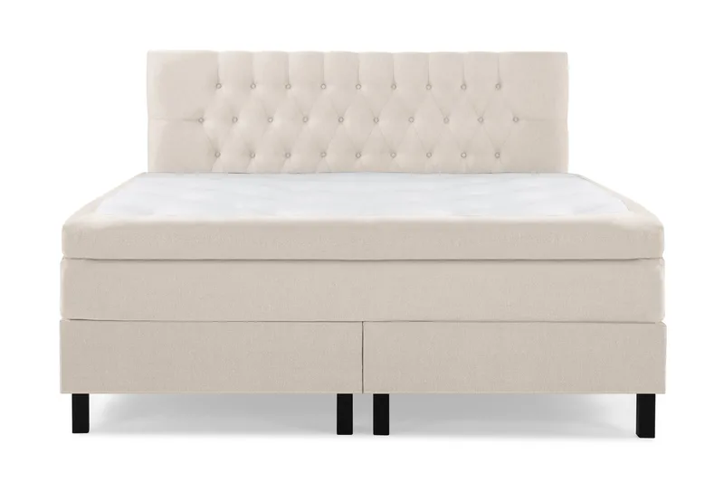 Lucky Komplett Sängpaket 180x200 Polyeter Diamant Sänggavel, Beige