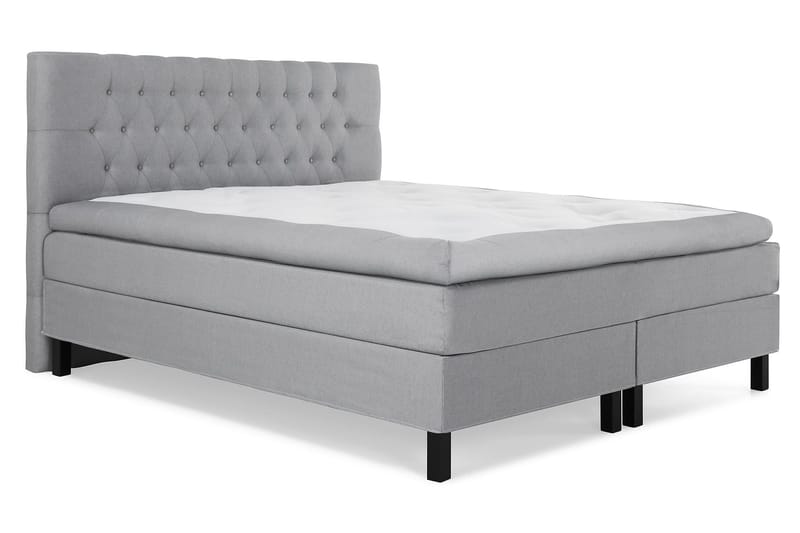 Lucky Komplett Sängpaket 180x200 Polyeter Diamant Sänggavel - Grå - Möbler - Säng - Kontinentalsäng