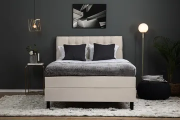 Lucky Sängpaket 140x200 Polyeter Diamant Sänggavel - Beige - Möbler - Säng - Kontinentalsäng