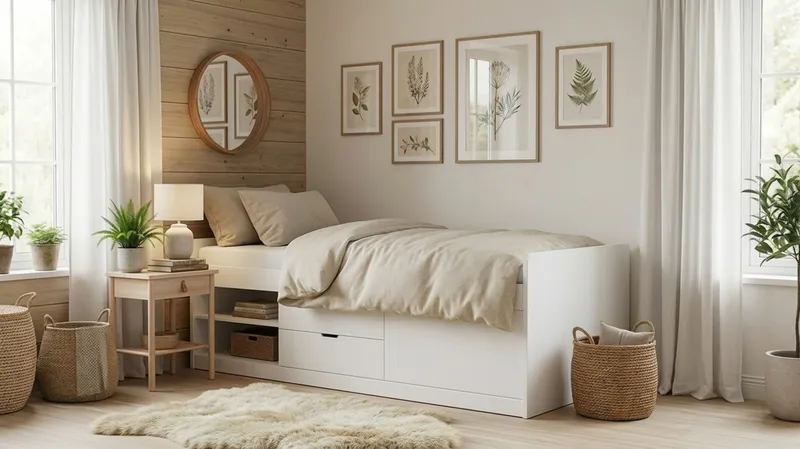 Lundvik Sängram 90x200 cm med förvaring inklusive madrass - Vit - Möbler - Säng - Sängram & sängstomme