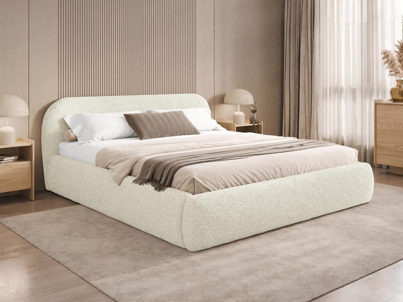 Lunna Sängram med förvaring 160x200 cm - beige - Möbler - Säng - Sängram & sängstomme