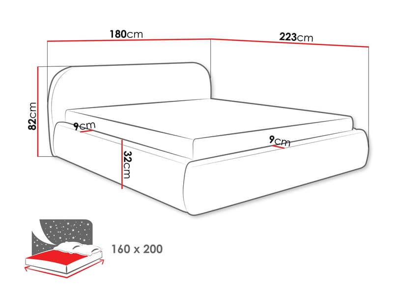 Lunna Sängram med förvaring 160x200 cm - brun - Möbler - Säng - Säng med förvaring