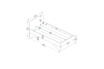 Luses Sängram 94,4x194 cm - Brun - Möbler - Säng - Sängram & sängstomme