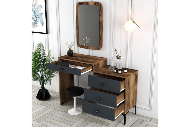 Ameias Möbelset För Sovrum Brun/Antracit - Hanah Home - Möbler - Säng - Möbelset för sovrum