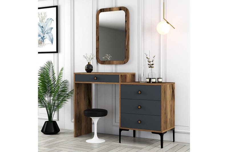 Ameias Möbelset För Sovrum Brun/Antracit - Hanah Home - Möbler - Säng - Möbelset för sovrum