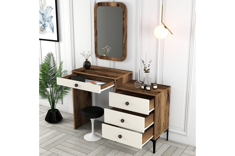 Möbelset Ameias För Sovrum Brun/Beige - Hanah Home - Möbler - Säng - Möbelset för sovrum