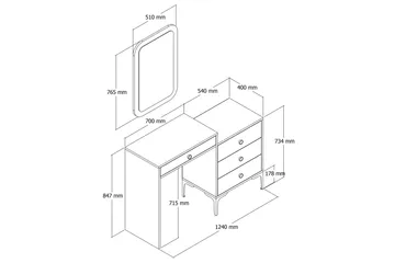 Ameias Möbelset För Sovrum Brun/Beige - Hanah Home - Möbler - Säng - Möbelset för sovrum