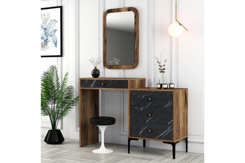 Möbelset Ameias För Sovrum Brun/Svart - Hanah Home - Möbler - Säng - Möbelset för sovrum