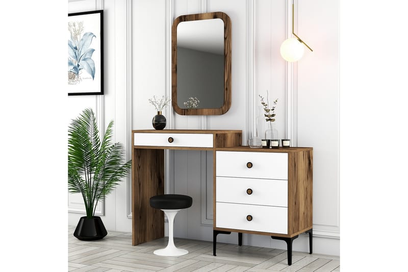 Möbelset Ameias För Sovrum Brun/Vit - Hanah Home - Möbler - Säng - Möbelset för sovrum