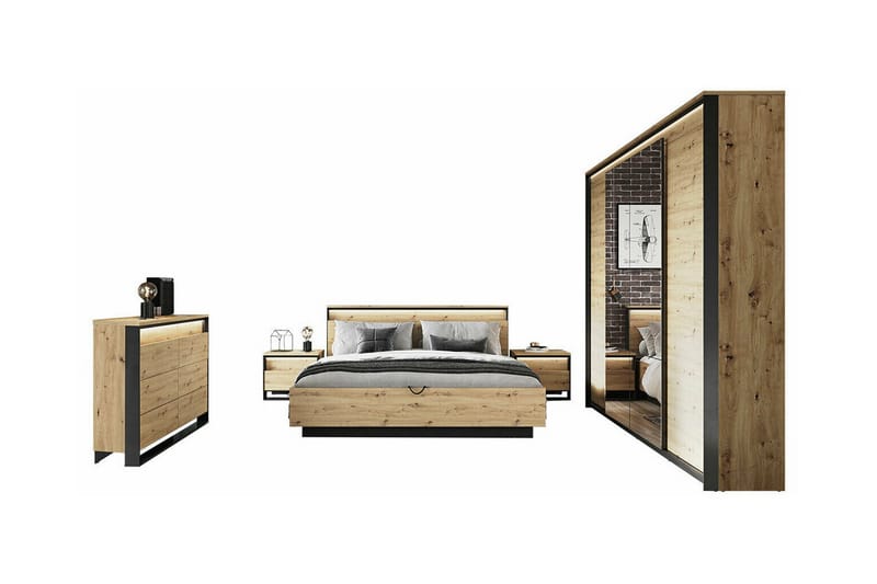 M�öbelset För Sovrum Rathmore - Svart - Möbelset för sovrum