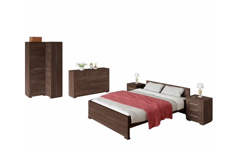 Möbelset För Sovrum Rosehall - Mörkbrun - Möbelset för sovrum