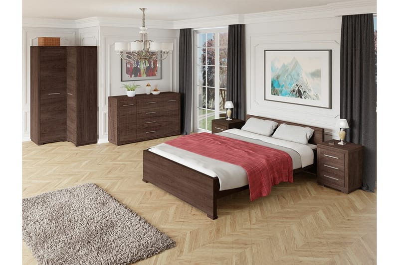 Möbelset För Sovrum Rosehall - Mörkbrun - Möbelset för sovrum