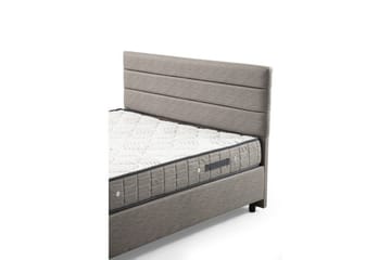 Madrass, Botten & Sänggavel för Enkel Säng Sonyi Set Ljusgrå - 120 x 114 x 200 cm - Möbler - Säng - Sängram & sängstomme